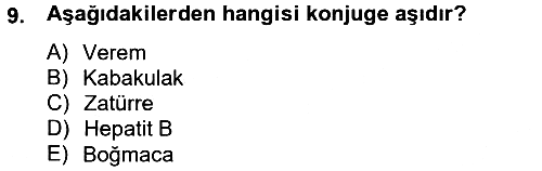 Temel Sağlık Hizmetleri 2012-2013 Ara Sınav - 9. soru
