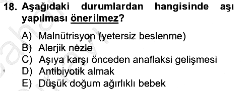 Temel Sağlık Hizmetleri 2012-2013 Ara Sınav - 18. soru