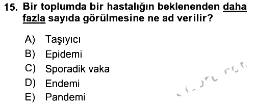 Temel Sağlık Hizmetleri 2016-2017 Ara Sınav - 15. soru