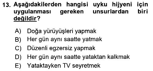 Temel Sağlık Hizmetleri 2018-2019 Ara Sınav - 13. soru