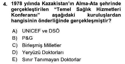 Temel Sağlık Hizmetleri 2023-2024 Ara Sınav - 4. soru