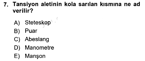 Temel Sağlık Hizmetleri 2023-2024 Ara Sınav - 7. soru