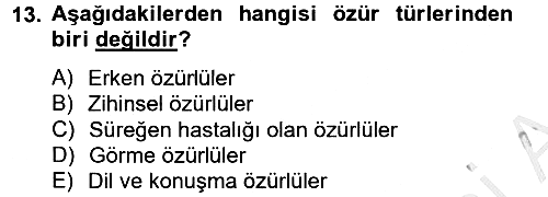 Temel Sağlık Hizmetleri 2012-2013 Dönem Sonu Sınavı - 13. soru