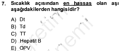 Temel Sağlık Hizmetleri 2014-2015 Dönem Sonu Sınavı - 7. soru