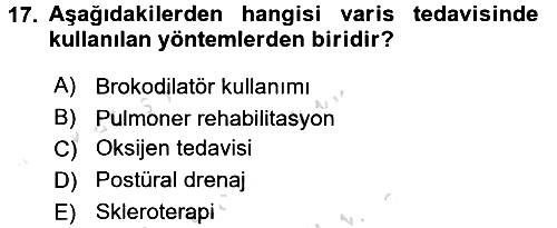 Temel Sağlık Hizmetleri 2016-2017 Dönem Sonu Sınavı - 17. soru