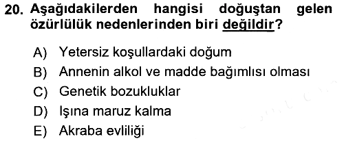 Temel Sağlık Hizmetleri 2017-2018 Dönem Sonu Sınavı - 20. soru