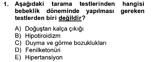 Temel Sağlık Hizmetleri 2013-2014 Tek Ders Sınavı - 1. soru
