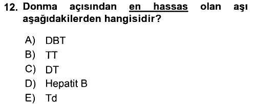 Temel Sağlık Hizmetleri 2015-2016 Tek Ders Sınavı - 12. soru