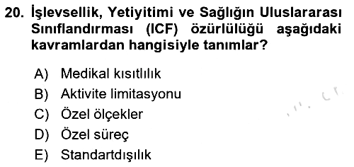 Temel Sağlık Hizmetleri 2020-2021 Yaz Okulu Sınavı - 20. soru