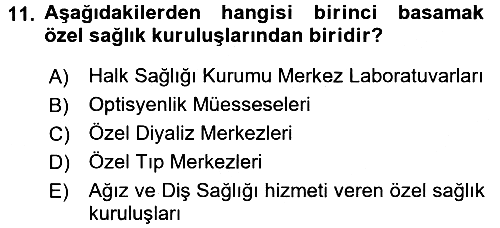 Temel Sağlık ve Hastalık Bilgisi 2015-2016 Ara Sınav - 11. soru