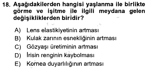Temel Sağlık ve Hastalık Bilgisi 2024-2025 Ara Sınav - 18. soru