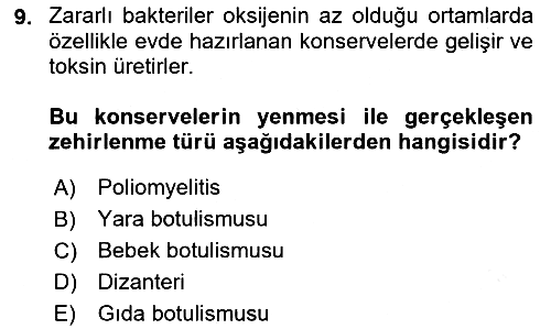 Temel Sağlık ve Hastalık Bilgisi 2024-2025 Dönem Sonu Sınavı - 9. soru