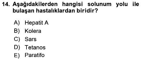Temel Sağlık ve Hastalık Bilgisi 2022-2023 Yaz Okulu Sınavı - 14. soru