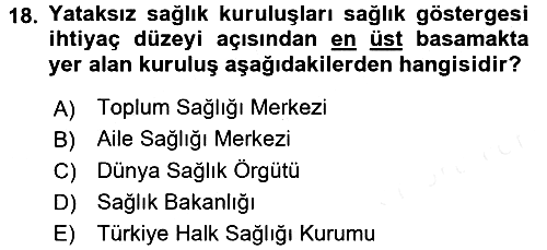 Tıbbi Belgeleme 2017-2018 3 Ders Sınavı - 18. soru