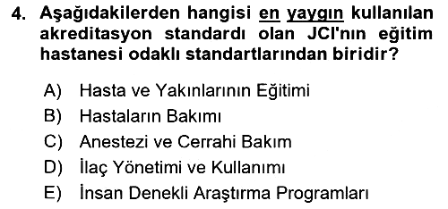 Tıbbi Belgeleme 2018-2019 3 Ders Sınavı - 4. soru