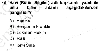 Tıbbi Belgeleme 2013-2014 Ara Sınav - 18. soru