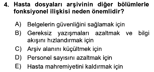 Tıbbi Belgeleme 2025-2026 Ara Sınav - 4. soru
