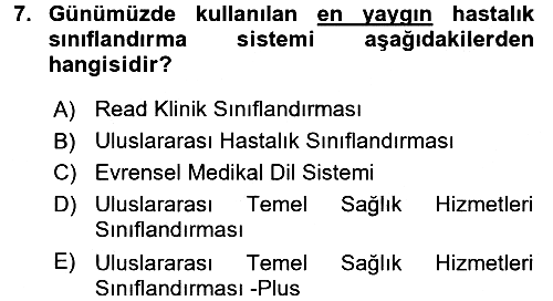 Tıbbi Belgeleme 2016-2017 Dönem Sonu Sınavı - 7. soru