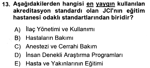 Tıbbi Belgeleme 2017-2018 Dönem Sonu Sınavı - 13. soru