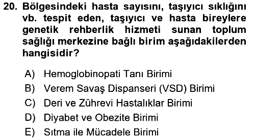 Tıbbi Belgeleme 2017-2018 Dönem Sonu Sınavı - 20. soru