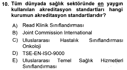 Tıbbi Belgeleme 2024-2025 Dönem Sonu Sınavı - 10. soru