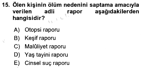 Tıbbi Belgeleme 2025-2026 Dönem Sonu Sınavı - 15. soru