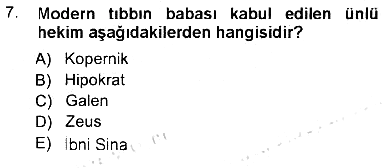 Tıbbi Belgeleme 2012-2013 Tek Ders Sınavı - 7. soru