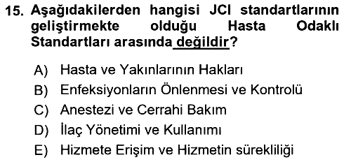 Tıbbi Belgeleme 2023-2024 Yaz Okulu Sınavı - 15. soru