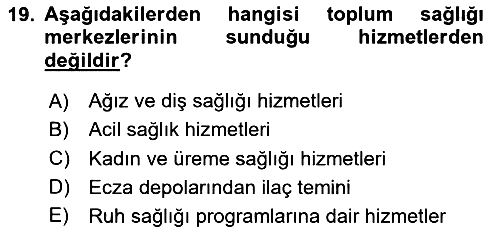 Tıbbi Belgeleme 2025-2026 Yaz Okulu Sınavı - 19. soru