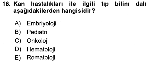 Tıp Terimleri 2017-2018 3 Ders Sınavı - 16. soru