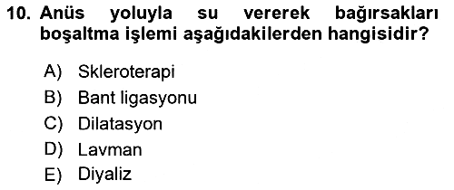 Tıp Terimleri 2018-2019 3 Ders Sınavı - 10. soru