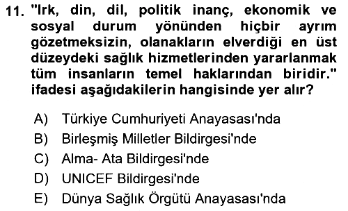 Tıp Terimleri 2018-2019 3 Ders Sınavı - 11. soru