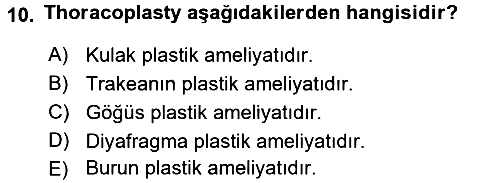 Tıp Terimleri 2017-2018 Ara Sınav - 10. soru