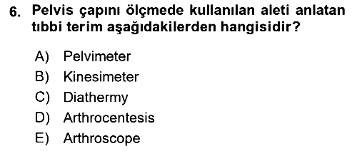Tıp Terimleri 2021-2022 Ara Sınav - 6. soru