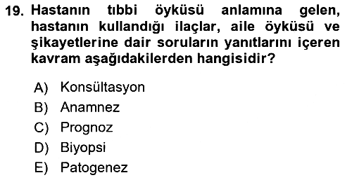Tıp Terimleri 2025-2026 Ara Sınav - 19. soru