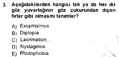 Tıp Terimleri 2014-2015 Dönem Sonu Sınavı - 3. soru
