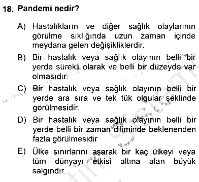 Tıp Terimleri 2014-2015 Dönem Sonu Sınavı - 18. soru