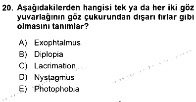 Tıp Terimleri 2015-2016 Dönem Sonu Sınavı - 20. soru