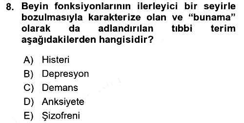 Tıp Terimleri 2017-2018 Dönem Sonu Sınavı - 8. soru