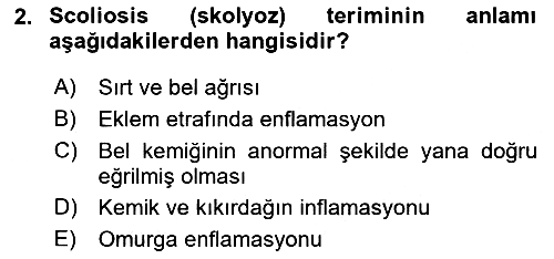 Tıp Terimleri 2022-2023 Dönem Sonu Sınavı - 2. soru