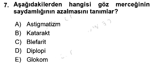 Tıp Terimleri 2023-2024 Dönem Sonu Sınavı - 7. soru