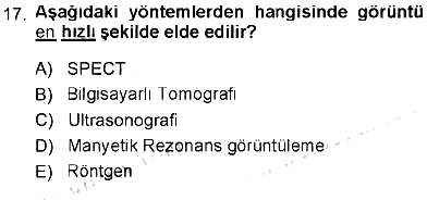 Tıp Terimleri 2012-2013 Tek Ders Sınavı - 17. soru