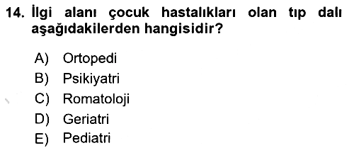 Tıp Terimleri 2020-2021 Yaz Okulu Sınavı - 14. soru