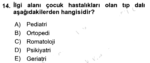 Tıp Terimleri 2021-2022 Yaz Okulu Sınavı - 14. soru