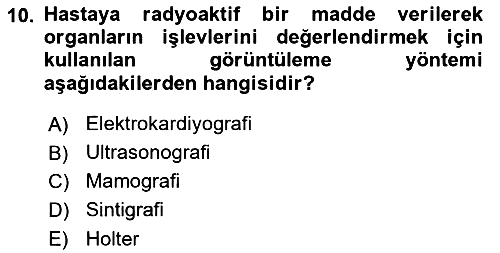 Tıp Terimleri 2024-2025 Yaz Okulu Sınavı - 10. soru