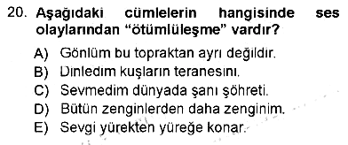 Türk Dili - 1 2012-2013 Ara Sınav - 20. soru