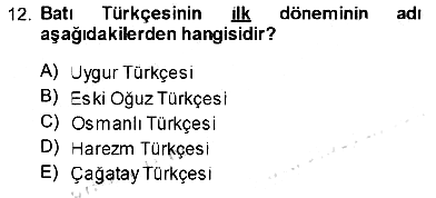 Türk Dili - 1 2013-2014 Ara Sınav - 12. soru