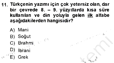 Türk Dili - 1 2014-2015 Ara Sınav - 11. soru
