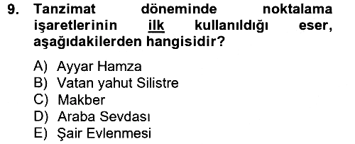 Türk Dili - 2 2012-2013 Ara Sınav - 9. soru