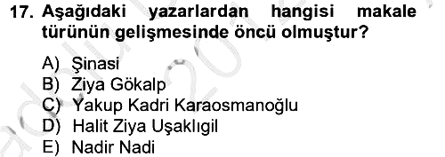 Türk Dili - 2 2012-2013 Ara Sınav - 17. soru